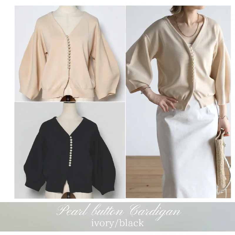 Pearl Button Cardigan Long Cardigan Short Cardigan Medium Cardigan