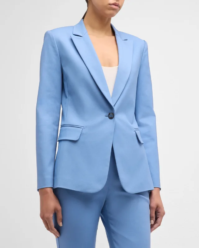 Light Blue 2 Piece Single Buttons Notch Lapel Women Suit (Blazer+Pants) Stylish Paperbag Waist Pants Light Blue 2 Piece Single Buttons Notch Lapel Women Suit (Blazer+Pants) Stylish Paperbag Waist Pants