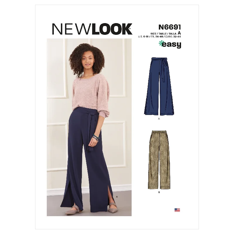 Newlook Pattern N6691 Misses' Slim Or Flared Pants Soft Wool Pants