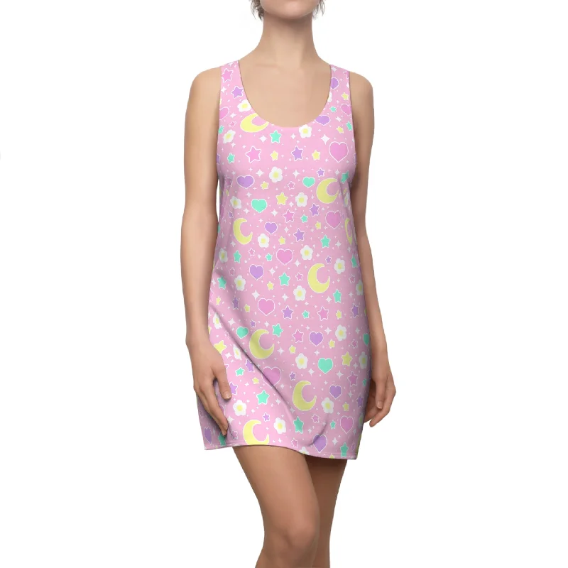 Magical Spring Pink Women's Racerback Tank Top Mini Dress boho tank top