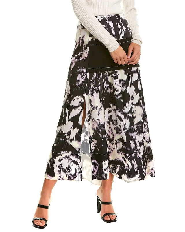 3.1 Phillip Lim Abstract Midi Skirt linen skirt relaxed