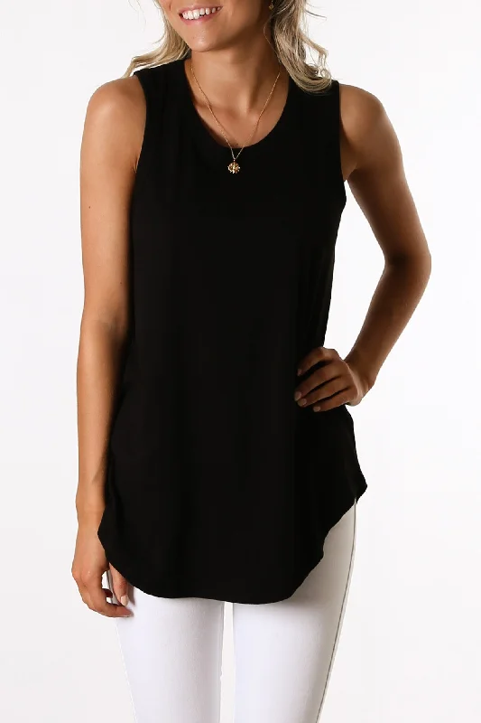 Keira Tank Black fitted tank top