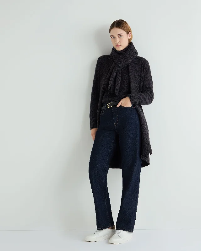 Women's Abbey Cashmere Cardigan Granite Grey Rayon Fabric Velvet Fabric Corduroy Fabric Women's Abbey Cashmere Cardigan Granite Grey Rayon Fabric Velvet Fabric Corduroy Fabric