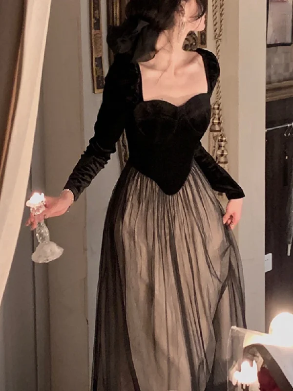 Autumn Elegant Velvet Long Sleeve Midi Dress Woman Slim Vintage Evening Party Dress Female Casual Korean Fashion Dress Chic Tunics Favorite customer Autumn Elegant Velvet Long Sleeve Midi Dress Woman Slim Vintage Evening Party Dress Female Casual Korean Fashion Dress Chic Tunics Favorite customer