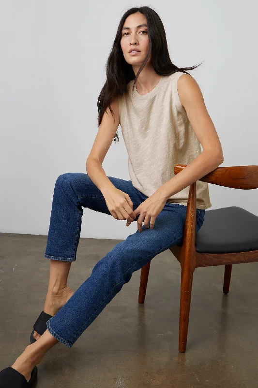 ELLEN VINTAGE SLUB TANK TOP fitted tank top