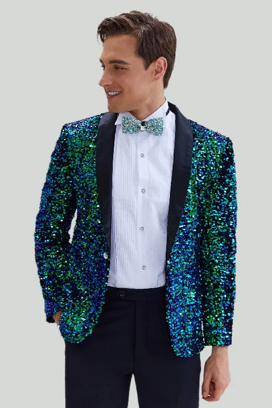 Green Men's Sequined Blazer Jacket V-Neck Jacket Boat Neck Jacket Square Neck Jacket Green Men's Sequined Blazer Jacket V-Neck Jacket Boat Neck Jacket Square Neck Jacket