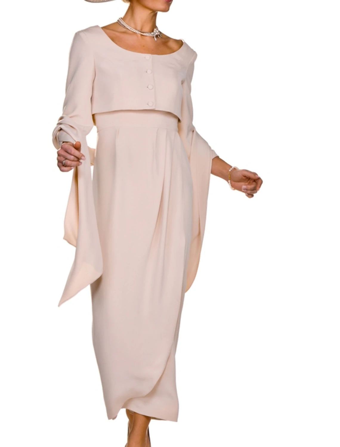 Two Piece Sheath / Column Mother of the Bride Dress Fall Wedding Guest Dresses Elegant Square Neck Ankle Length Stretch Fabric Sleeveless Short Jacket Dresses with Buttons Pleats Notch Collar Jacket Peter Pan Collar Jacket Cowl Neck Jacket Two Piece Sheath / Column Mother of the Bride Dress Fall Wedding Guest Dresses Elegant Square Neck Ankle Length Stretch Fabric Sleeveless Short Jacket Dresses with Buttons Pleats Notch Collar Jacket Peter Pan Collar Jacket Cowl Neck Jacket