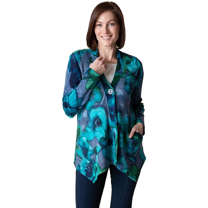 Women's Habitat Abstract Floral Drapey Cardigan Cobalt Mesh Blend Leather Blend Suede Blend Women's Habitat Abstract Floral Drapey Cardigan Cobalt Mesh Blend Leather Blend Suede Blend