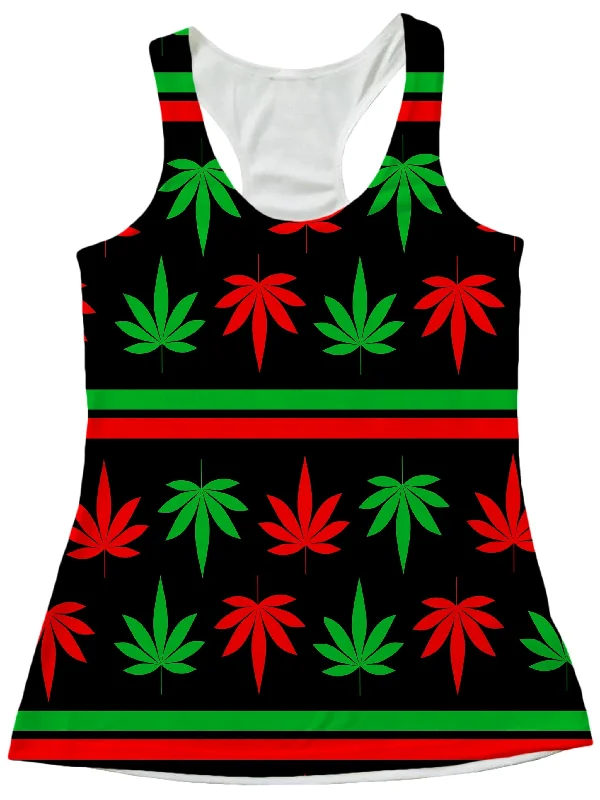 Red And Green Festive Bud Women's Tank fitness tank top
