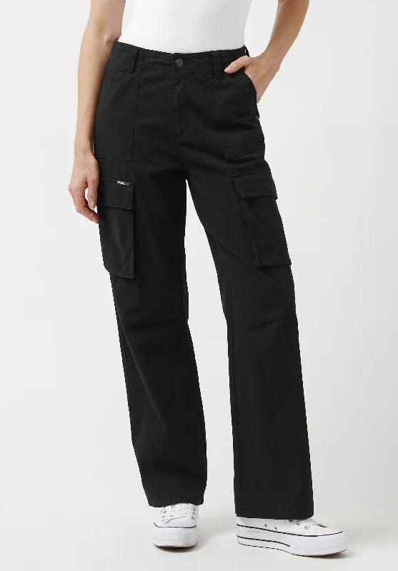 Low Rise Straight Gia Black Cargo Pants - BL15915 Elegant Dress Pants