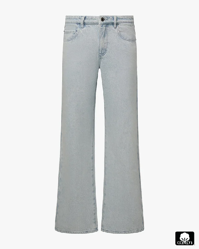 Baggy Mid Rise Straight Pant Classic Bootcut Trousers