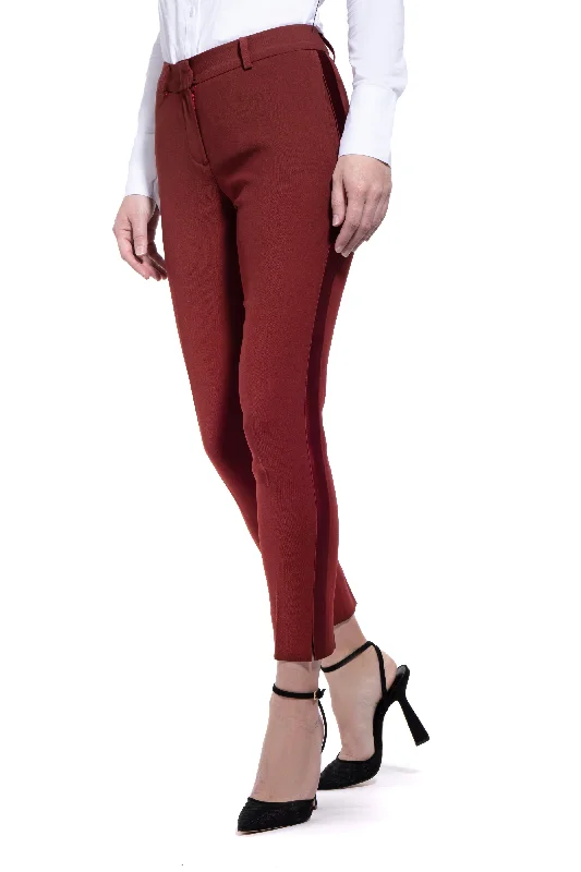 Burgundy Ultra Slim Fit Tuxedo Pants Formal Dress Pants