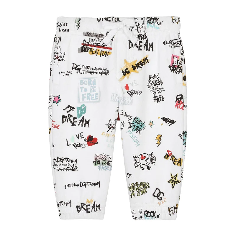 White All Over Print Pants Classic Chino Pants