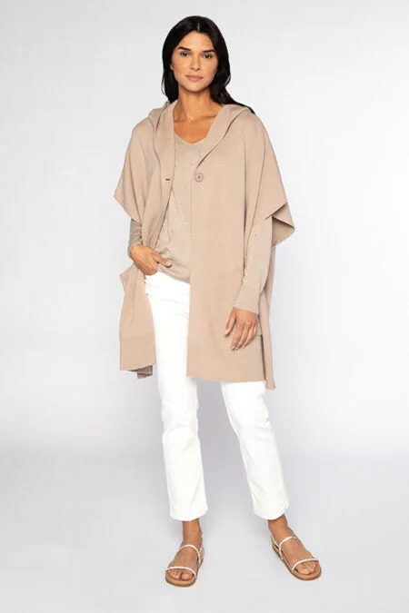 Kinross Cashmere S/L Hooded Oversized Cardigan Terry Terry Cloth Terry Knit