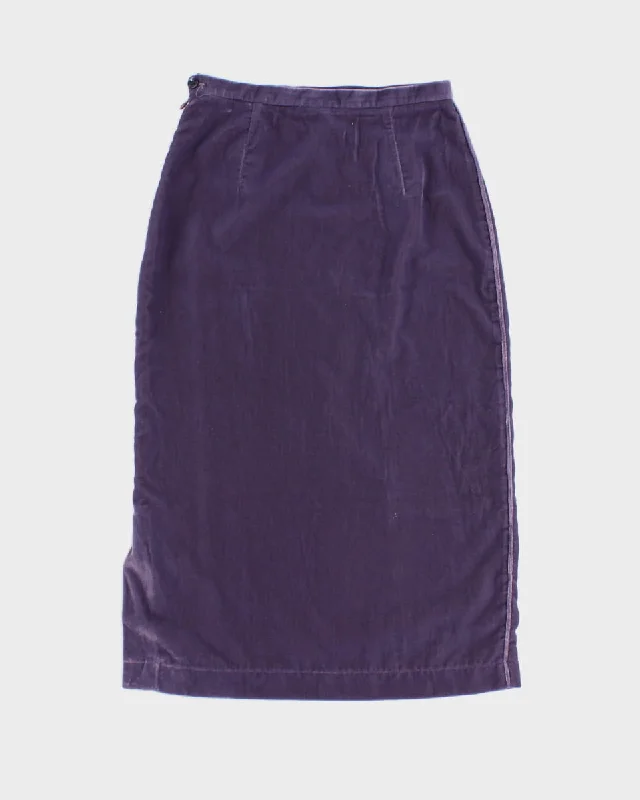 Y2K Lavender Velvet Knee Skirt - S cashmere skirt soft