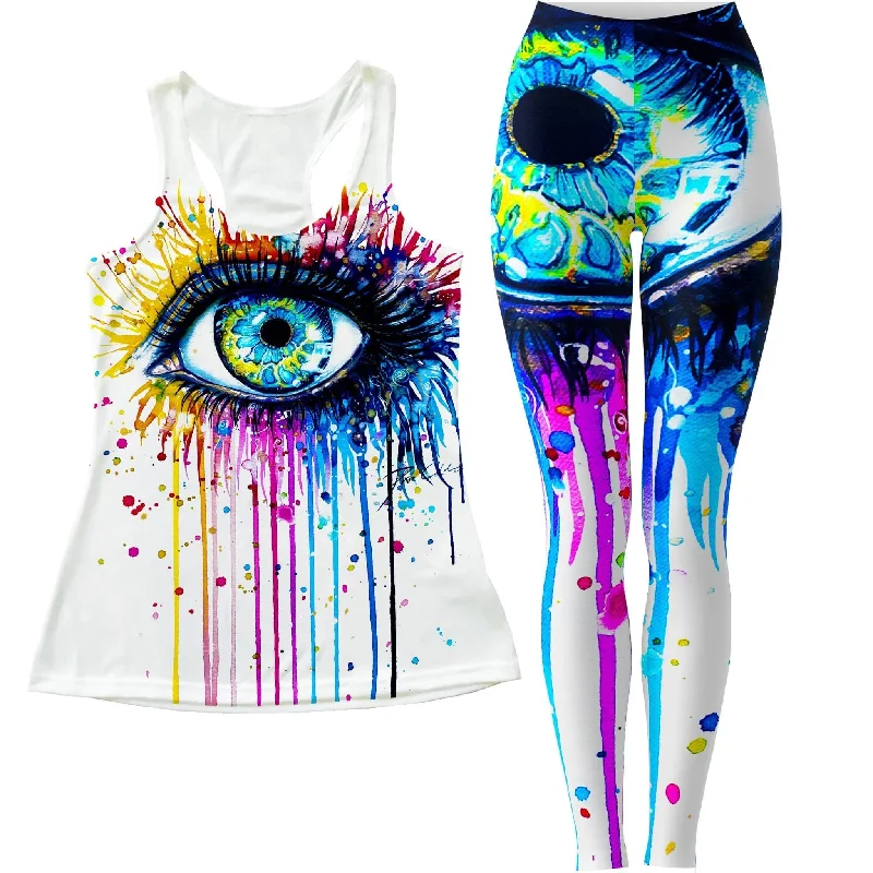 Eyecopi Kopie Women's Tank and Leggings Combo strapless tank top