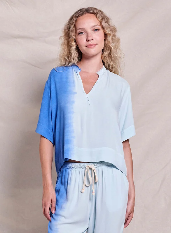 Sundry Tie Dye Top & Tie Dye Pant in Blue Lagoon Lightweight Jogger Pants