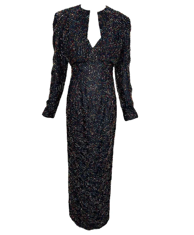 Jeran 1990s Rainbow Beaded Gown + Jacket Wool Jacket Cashmere Jacket Tweed Jacket