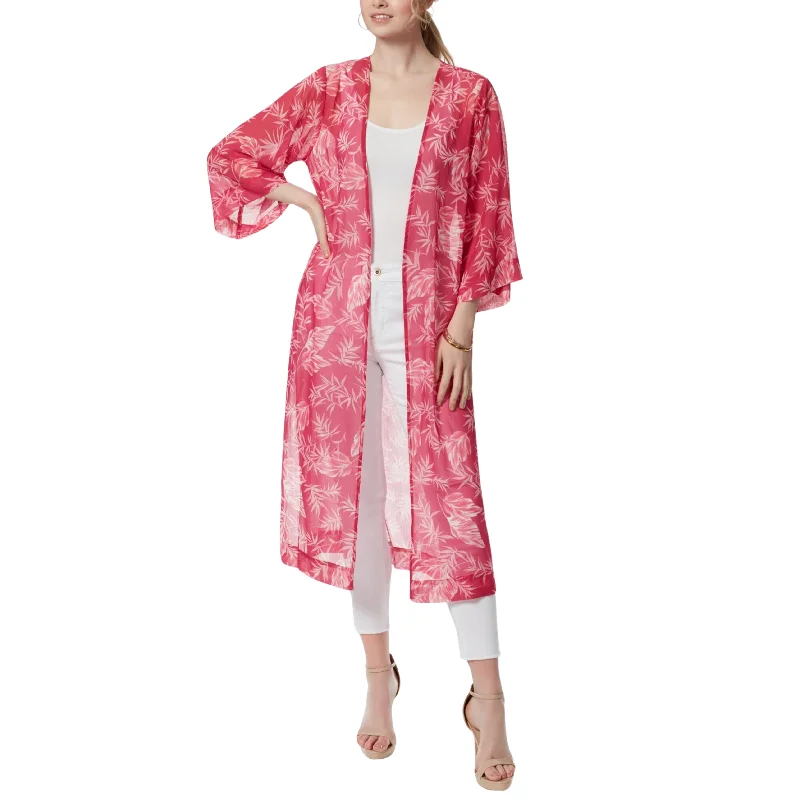 JESSICA SIMPSON - Leaf printed cardigan Boxy Cardigan Fitted Cardigan A-Line