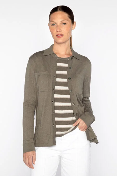 Kinross Cashmere Shirt Cardigan Spandex Rayon Corduroy