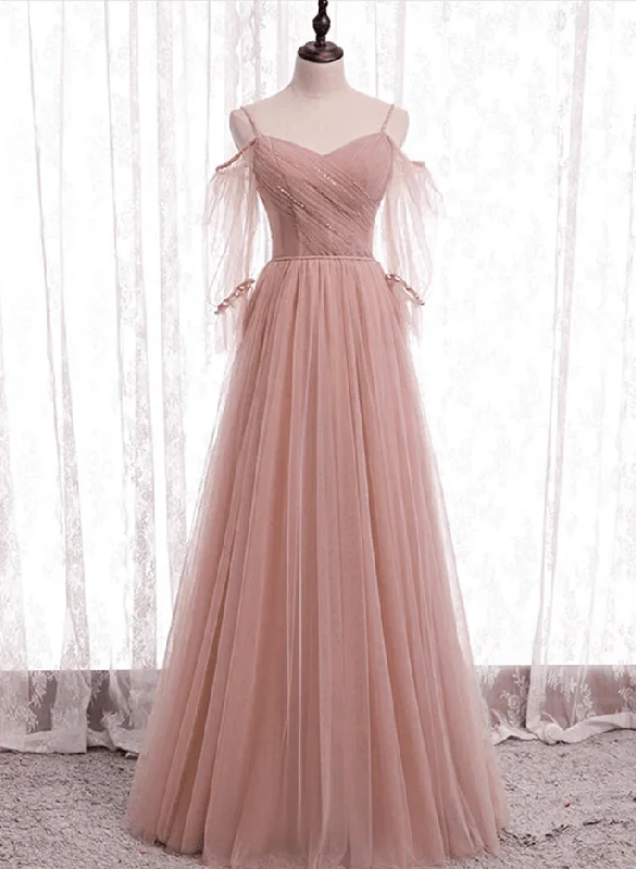 Pink Tulle Simple A-line Long Wedding Party Dresses Pink Formal Dresses prom dresses shops Tunics Luxurious premium Pink Tulle Simple A-line Long Wedding Party Dresses Pink Formal Dresses prom dresses shops Tunics Luxurious premium