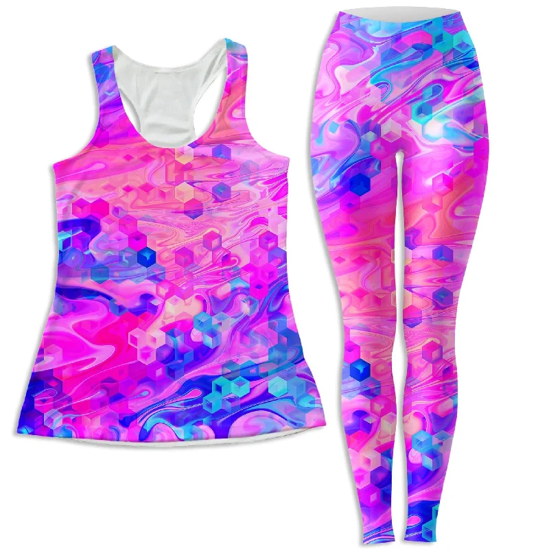 Cotton Candy Wash Women's Tank and Leggings Combo gold tank top