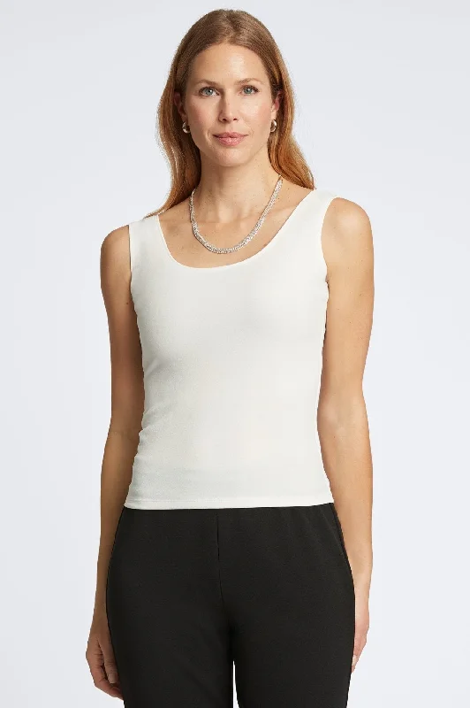 Georgia Knit Crepe Sleeveless Tank basic tank top
