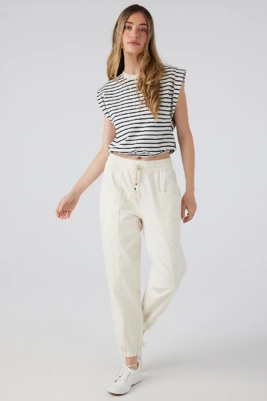 Mara Cotton Canvas Pant Formal Wide-Leg Pants