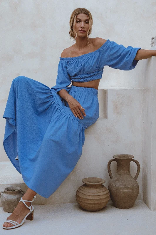 Annabelle Boho Linen Maxi Skirt linen skirt natural