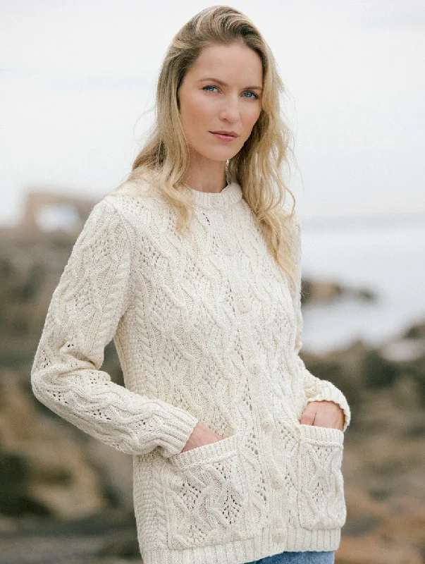 Killiney Lace Style Lumbar Cardigan [2 Colors] Fitted Slim Tailored