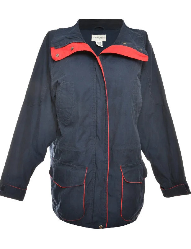 Zip Front Navy & Red Classic Jacket - XL Print Jacket Jacquard Jacket Patchwork Jacket Zip Front Navy & Red Classic Jacket - XL Print Jacket Jacquard Jacket Patchwork Jacket