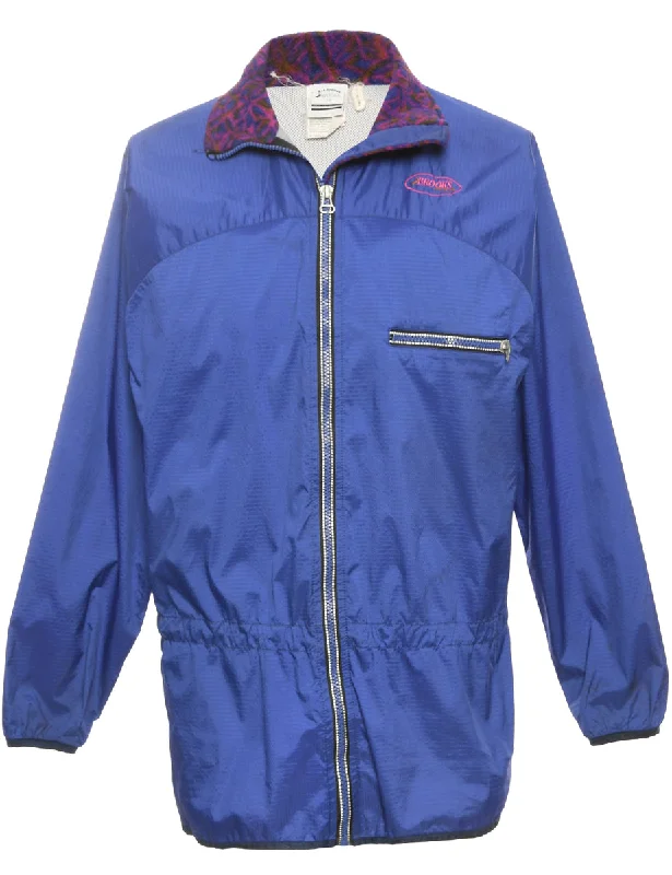 Zip Front Navy Nylon Jacket - M Notch Collar Jacket Peter Pan Collar Jacket Cowl Neck Jacket Zip Front Navy Nylon Jacket - M Notch Collar Jacket Peter Pan Collar Jacket Cowl Neck Jacket