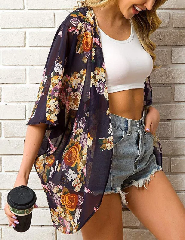 Haute Edition Women's Lightweight Summer Kimono Cover Up Cardigans Machine Wash Dry Clean Hand Wash