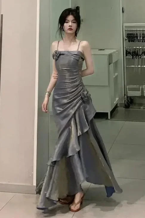 Vintage Long Prom Dress Luxury Slim Mermaid Spaghetti Strap Floral Dress Elegant Casual Evening Party Dress Off-the-shoulder Bohemian Festive Vintage Long Prom Dress Luxury Slim Mermaid Spaghetti Strap Floral Dress Elegant Casual Evening Party Dress Off-the-shoulder Bohemian Festive