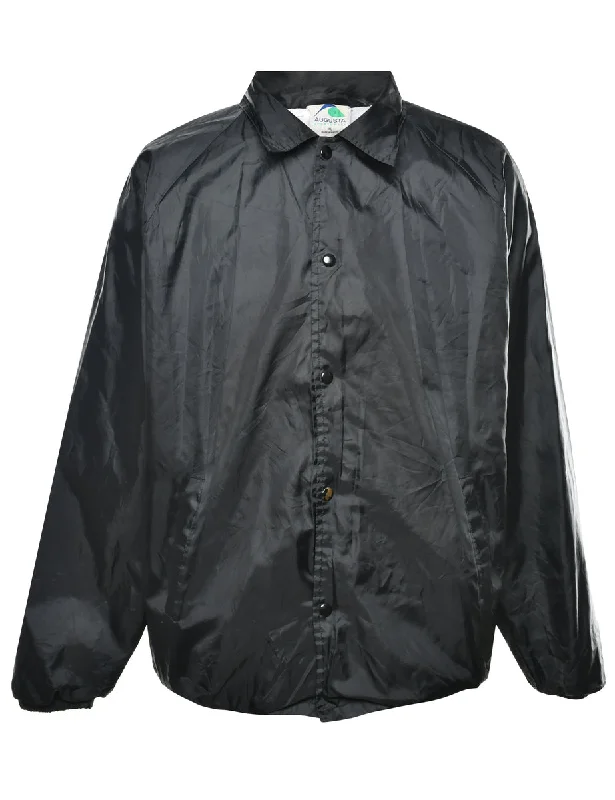Black Classic Nylon Jacket - XL Trench Coat Raincoat Waterproof Jacket