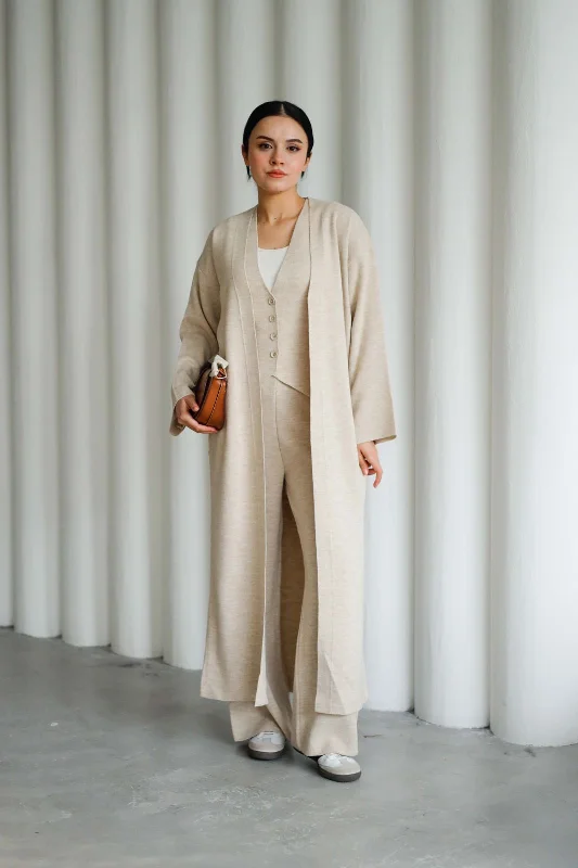 3pcs cardigan 1001-1 Transparent Opaque Sheer