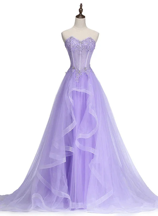 Light Purple Tulle Sweetheart Long Party Dress A-line Tulle Formal Dress prom dresses shops Mermaid Tail Wedding Light Purple Tulle Sweetheart Long Party Dress A-line Tulle Formal Dress prom dresses shops Mermaid Tail Wedding