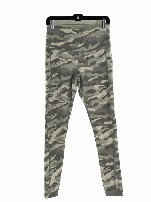 IKEEP Size L Grey White camo print Athletic Pants Casual Skinny Fit Pants