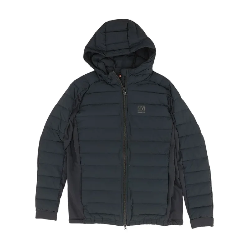 Navy Solid Puffer Jacket Nylon Jacket Polyester Jacket Spandex Jacket