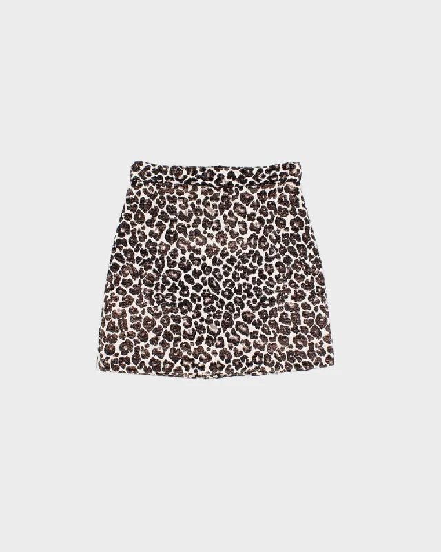 Diesel Leopard Print Mini Skirt - XS wool skirt sturdy