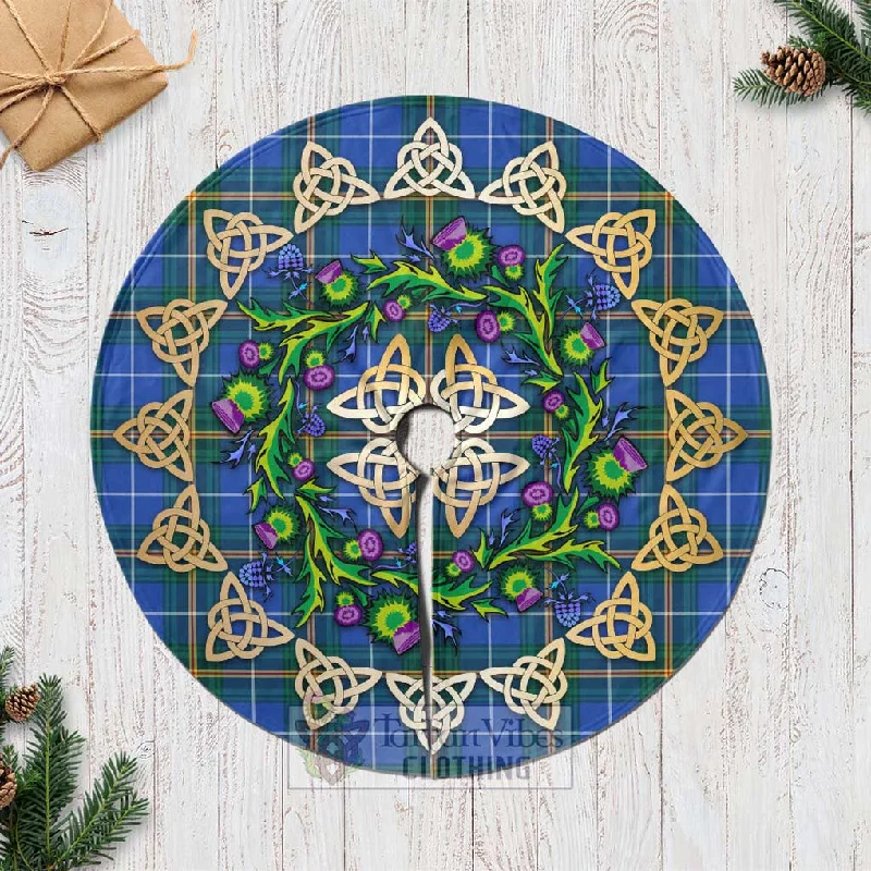 Nova Scotia Province Canada Tartan Christmas Tree Skirt with Thistle Celtic Knot Style cashmere skirt soft Nova Scotia Province Canada Tartan Christmas Tree Skirt with Thistle Celtic Knot Style cashmere skirt soft