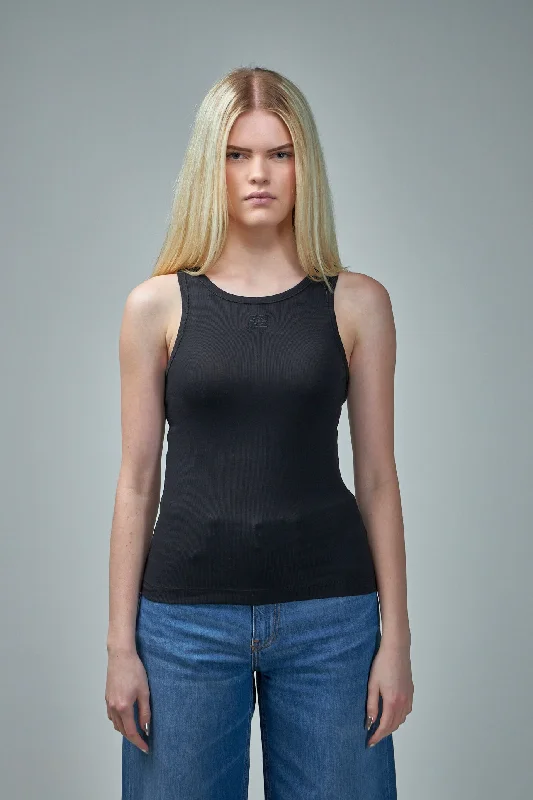 Soft Cotton Rib Tank Top lemon yellow tank