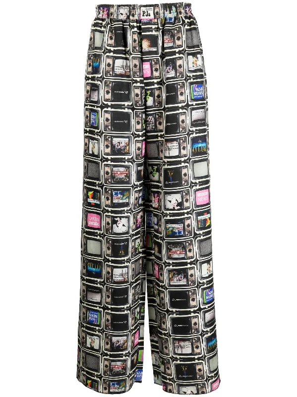 TV PRINT PYJAMA PANTS Lightweight Jogger Pants