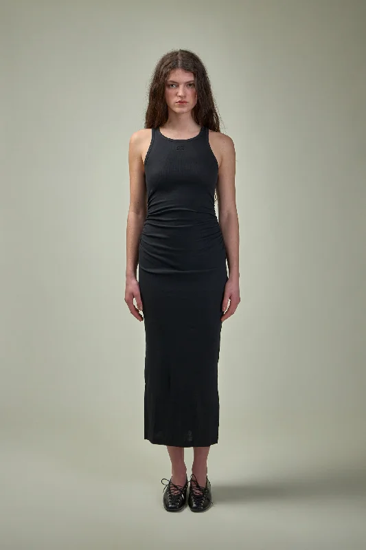 Soft Cotton Rib Tank Top Long Dress vibrant tank top