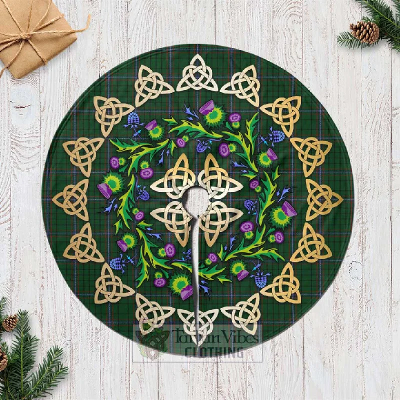 MacRae (McRae) Tartan Christmas Tree Skirt with Thistle Celtic Knot Style cashmere skirt fine MacRae (McRae) Tartan Christmas Tree Skirt with Thistle Celtic Knot Style cashmere skirt fine