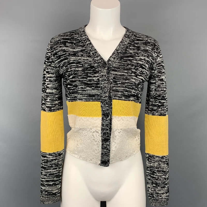 NO. 21 Size 2 Black & White Cotton / Wool Knitted Buttoned Cardigan Modern Contemporary chic NO. 21 Size 2 Black & White Cotton / Wool Knitted Buttoned Cardigan Modern Contemporary chic