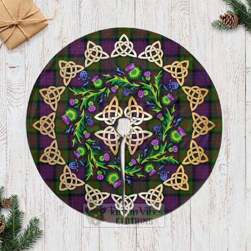MacDonald (McDonald) Tartan Christmas Tree Skirt with Thistle Celtic Knot Style cashmere skirt plush MacDonald (McDonald) Tartan Christmas Tree Skirt with Thistle Celtic Knot Style cashmere skirt plush