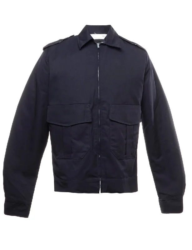 1970s Navy Jacket - L Fleece Fabric Down Fabric Feather Fabric