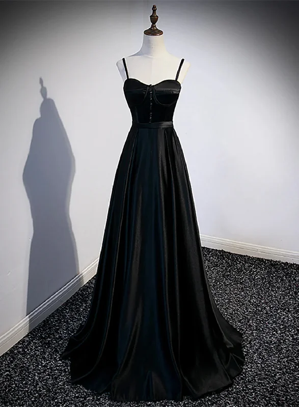 Black Satin Long Party Dress Black Simple Junior Prom Dress prom dresses shops Tunics Cozy comfortable Black Satin Long Party Dress Black Simple Junior Prom Dress prom dresses shops Tunics Cozy comfortable