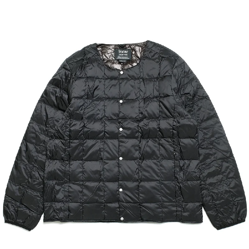 TAION - Basic Crew Neck Button Inner Down Jacket - TO-104 Bomber Jacket Anorak Windbreaker TAION - Basic Crew Neck Button Inner Down Jacket - TO-104 Bomber Jacket Anorak Windbreaker